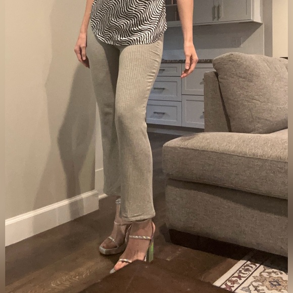 ATM Ribbed Stretch-Modal Straight-Leg Pants Gray Small - Picture 3 of 7